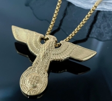Halskette - Reichsadler mit Eisernem Kreuz - goldene Optik Halskette - Reichsadler mit Eisernem Kreuz - goldene Optik