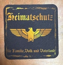 Getränkeuntersetzer - Heimatschutz - für Familie, Volk und Vaterland