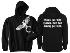 Frauen - Kapuzenpullover - Alles hat nen Haken, nur das Kreuz hat vier - schwarz