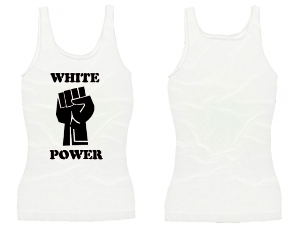 Frauen Top - White Power - weiß/schwarz Frauen Top - White Power - weiß/schwarz