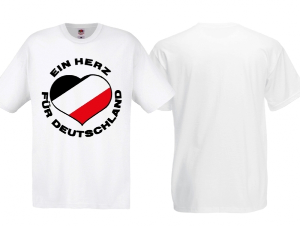 T-Hemd - Ein Herz für Deutschland - klassisch - weiß
