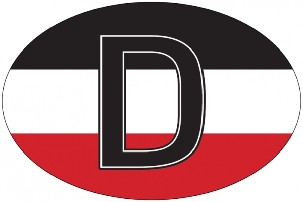 PVC Autoaufkleber - D - schwarz-weiß-rot PVC Autoaufkleber - D - schwarz-weiß-rot