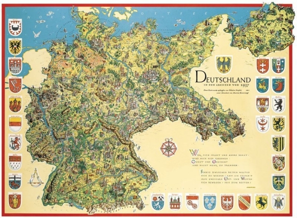 Bildwandkarte - Deutschland in den Grenzen von 1937 Bildwandkarte - Deutschland in den Grenzen von 1937