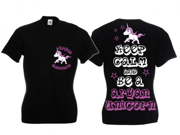 Frauen T-Shirt - Aryan Unicorn - Motiv3 - schwarz Frauen T-Shirt - Aryan Unicorn - Motiv3 - schwarz