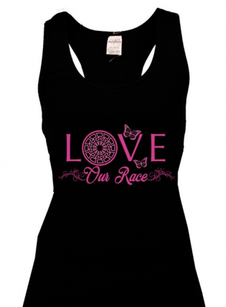 Frauen Top - Love our Race - schwarz/lila Frauen Top - Love our Race - schwarz/lila