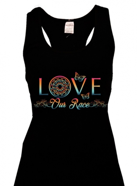 Frauen Top - Love our Race - schwarz/bunt Frauen Top - Love our Race - schwarz/bunt
