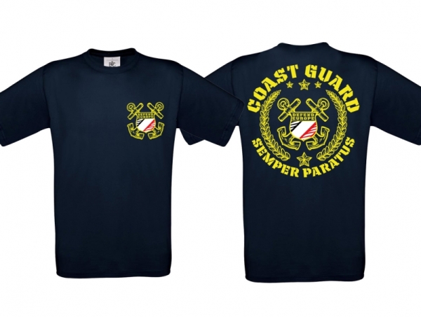 T-Hemd - Coastguard - s/w/r - navy/gelb - Motiv3 T-Hemd - Coastguard - s/w/r - navy/gelb - Motiv3