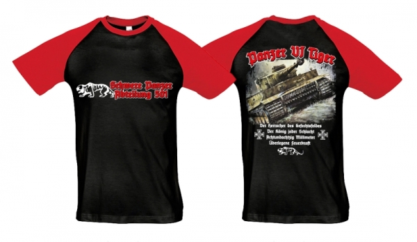 Raglan T-Shirt - Schwere Panzer Abteilung 501 - schwarz/rot Raglan T-Shirt - Schwere Panzer Abteilung 501 - schwarz/rot