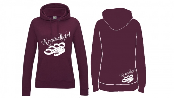 Frauen College Hoodie - Krawallgirl - burgundy Frauen College Hoodie - Krawallgirl - burgundy