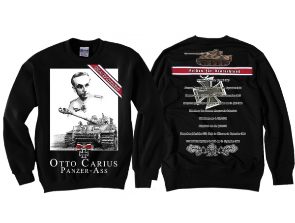 Pullover - Helden für Deutschland - Otto Carius - schwarz Pullover - Helden für Deutschland - Otto Carius - schwarz