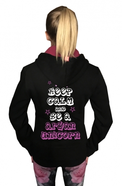 Premium - Frauen Kapuzenjacke - Aryan Unicorn - schwarz