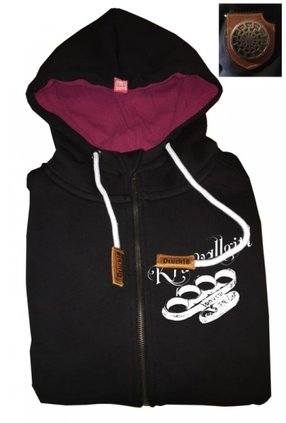Druck18 Premium - Frauen Kapuzenjacke - Krawallgirl - schwarz/weiß Druck18 Premium - Frauen Kapuzenjacke - Krawallgirl - schwarz/weiß