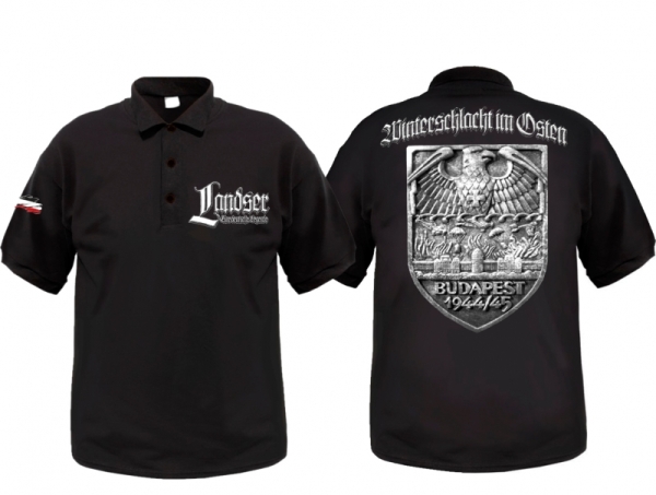 Polo-Shirt - Landser - Winterschlacht im Osten - Budapest -schwarz Polo-Shirt - Landser - Winterschlacht im Osten - Budapest -schwarz
