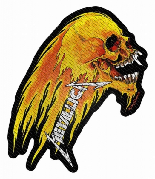 Aufnäher - Metallica Flaming Skull Cut Out Aufnäher - Metallica Flaming Skull Cut Out