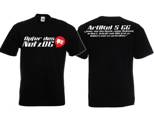 Frauen T-Shirt - Opfer des NetzDG - schwarz Frauen T-Shirt - Opfer des NetzDG - schwarz