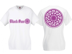 Frauen T-Shirt - Black Sun - weiss/lila Frauen T-Shirt - Black Sun - weiss/lila