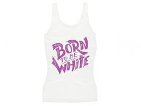 Frauen Top - Born to be white - Logo - weiß/lila Frauen Top - Born to be white - Logo - weiß/lila