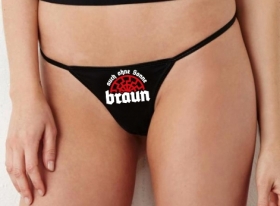 String Tanga - Auch ohne Sonne braun - schwarz String Tanga - Auch ohne Sonne braun - schwarz