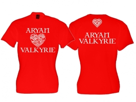 Frauen T-Shirt - Aryan Valkyrie - keltisches Herz - rot/weiß Frauen T-Shirt - Aryan Valkyrie - keltisches Herz - rot/weiß
