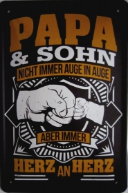 Blechschild - Papa & Sohn - K037 (209) Blechschild - Papa & Sohn - K037 (209)