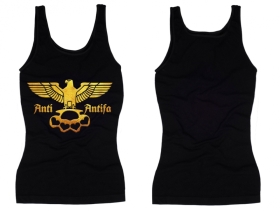 Frauen Top - Anti Antifa - Adler mit Schlagring - Gold Frauen Top - Anti Antifa - Adler mit Schlagring - Gold