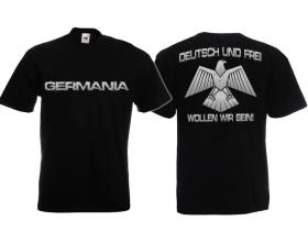 Frauen T-Shirt - Deutsch und Frei - schwarz Frauen T-Shirt - Deutsch und Frei - schwarz