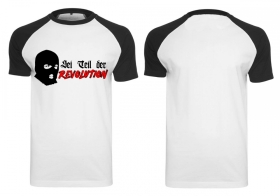 Raglan T-Shirt - Sei Teil der Revolution - schwarz/weiß Raglan T-Shirt - Sei Teil der Revolution - schwarz/weiß