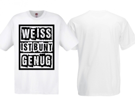 T-Hemd - Weiss ist bunt genug - weiß/ schwarz T-Hemd - Weiss ist bunt genug - weiß/ schwarz