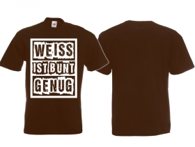 T-Hemd - Weiss ist bunt genug - braun/weiß T-Hemd - Weiss ist bunt genug - braun/weiß