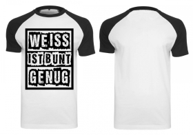 Raglan T-Shirt - Weiss ist bunt genug - schwarz/weiß Raglan T-Shirt - Weiss ist bunt genug - schwarz/weiß
