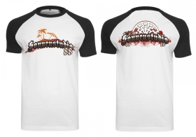 Raglan T-Shirt - Sonnenstudio 88 - Neue Generation - schwarz/weiß Raglan T-Shirt - Sonnenstudio 88 - Neue Generation - schwarz/weiß