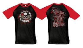 Raglan T-Shirt - Ungeimpft - Mensch zweiter Klasse - schwarz/rot Raglan T-Shirt - Ungeimpft - Mensch zweiter Klasse - schwarz/rot