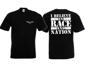 Frauen T-Shirt - Race & Nation - schwarz/weiß - kleiner Brustdruck Frauen T-Shirt - Race & Nation - schwarz/weiß - kleiner Brustdruck