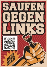 Saufen gegen Links - Aufkleber Paket 100 Stück Saufen gegen Links - Aufkleber Paket 100 Stück