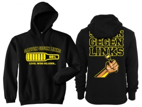 Kapuzenpullover - Saufen gegen Links - schwarz/gelb Kapuzenpullover - Saufen gegen Links - schwarz/gelb