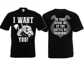 Frauen T-Shirt - I want You - For the battle of Ragnarok - schwarz/weiß Frauen T-Shirt - I want You - For the battle of Ragnarok - schwarz/weiß