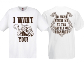 Frauen T-Shirt - I want You - For the battle of Ragnarok - weiß/schwarz Frauen T-Shirt - I want You - For the battle of Ragnarok - weiß/schwarz