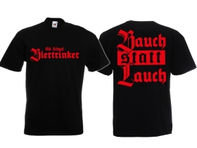 T-Hemd - Biertrinker - Bauch statt Lauch - schwarz/rot T-Hemd - Biertrinker - Bauch statt Lauch - schwarz/rot