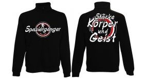 Stehkragen-Jacke - Spaziergänger - seit 2021 - großer Frontdruck - schwarz Stehkragen-Jacke - Spaziergänger - seit 2021 - großer Frontdruck - schwarz