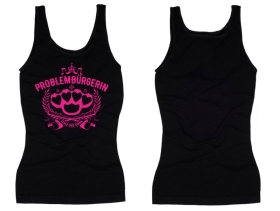 Frauen Top - Problembürgerin - schwarz/pink Frauen Top - Problembürgerin - schwarz/pink