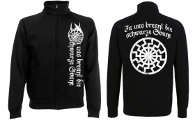Stehkragen-Jacke - In uns brennt die Schwarze Sonne - schwarz/weiss Stehkragen-Jacke - In uns brennt die Schwarze Sonne - schwarz/weiss