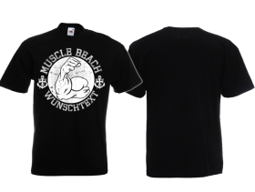 T-Hemd - Muscle Beach - Wunschtext - schwarz/weiß T-Hemd - Muscle Beach - Wunschtext - schwarz/weiß