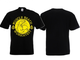 T-Hemd - Muscle Beach - Wunschtext - schwarz/gelb T-Hemd - Muscle Beach - Wunschtext - schwarz/gelb