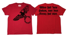 Premium Shirt - Alles hat nen Haken, nur das Kreuz hat vier - rot Premium Shirt - Alles hat nen Haken, nur das Kreuz hat vier - rot