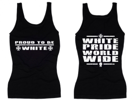 Frauen Top - Proud to be White - schwarz/weiß Frauen Top - Proud to be White - schwarz/weiß