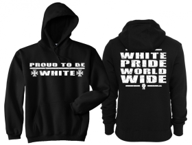 Frauen - Kapuzenpullover - Proud to be White - schwarz/weiß Frauen - Kapuzenpullover - Proud to be White - schwarz/weiß