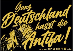Ganz Deutschland hasst die Antifa Motiv 2 - Aufkleber Paket 10 Stück Ganz Deutschland hasst die Antifa Motiv 2 - Aufkleber Paket 10 Stück