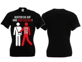 Frauen T-Shirt - Auf Wertsachen achten - schwarz Frauen T-Shirt - Auf Wertsachen achten - schwarz
