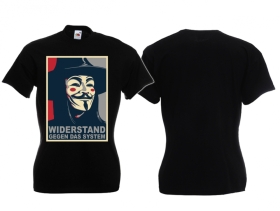 Frauen T-Shirt - Widerstand - Gegen das System - schwarz Frauen T-Shirt - Widerstand - Gegen das System - schwarz