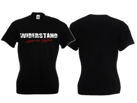 Frauen T-Shirt - Widerstand - Gegen das System - Schrift - schwarz Frauen T-Shirt - Widerstand - Gegen das System - Schrift - schwarz